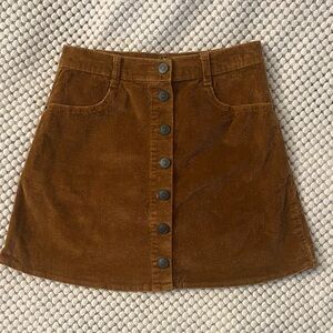 Brandy Melville Tan Corduroy A-Line Skirt
